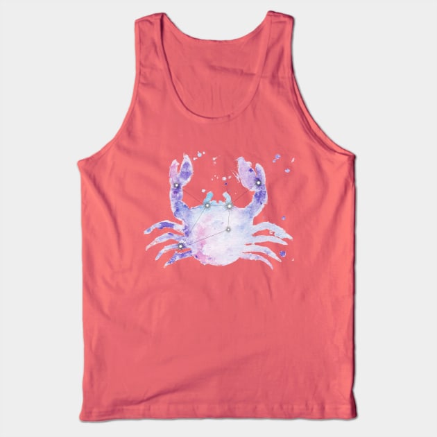 Cancer Galaxy Watercolor Tank Top by Dbaudrillier